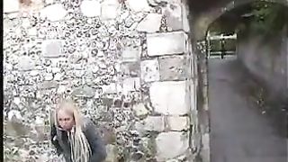 Drunk teen peeing in public place