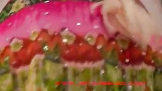 Mega shit from sexy blonde teen