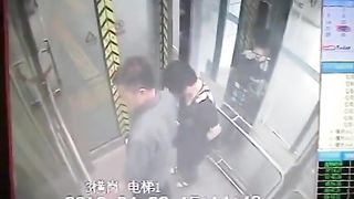 Chinese woman pooping in elevator