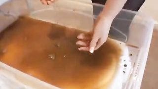 Two nasty girls pooping