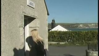 Incredible blonde loves to pee in public