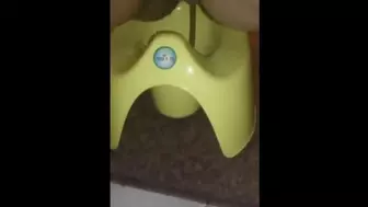 Chubby girl shitting in her own bathroom