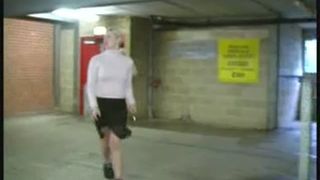 Blonde teen caught peeing underpass