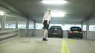Blonde teen caught peeing underpass
