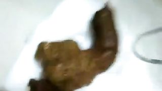 Italian babe shitting in shower