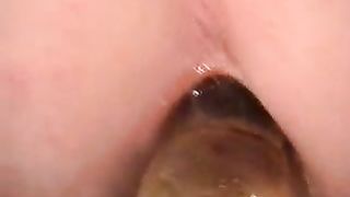 Huge dildo anal masturbation