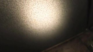 Slapping her ass while pooping slowly