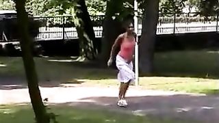 Hot Spanish girl peeing outdoor