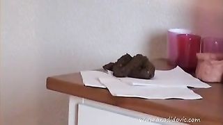 Shitting on a table