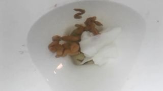 Creamy dump in toilet