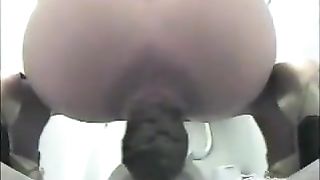 Huge load in a public bathroom