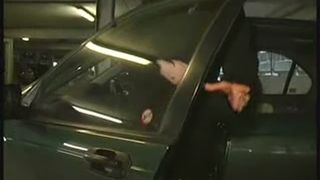 Peeing on the hood of the car