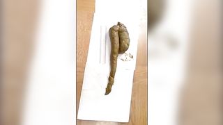 Very long turd from her ass