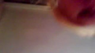 Amateur girl pooping on a dildo