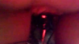 Amateur girl pooping on a dildo