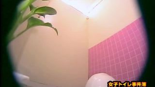 Hairy girl pooping in public bathroom