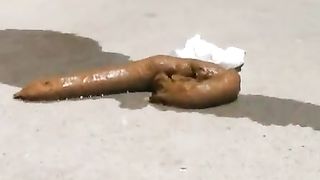 Teen shitting in the streets