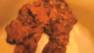 Mega fat babe shitting