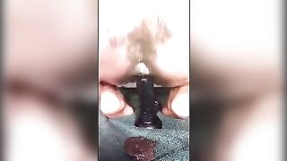 Black girl riding dildo
