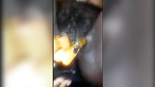 Big dildo in ehr asshole