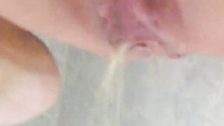 Fat amateur wife peeing in close up