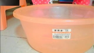 Chinese girl pooping