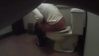 Spying on neighbour while she's pooping