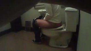 Spying on neighbour while she's pooping