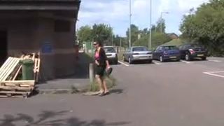 Pulled panties aside to pee