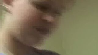 Blonde babe shitting in toilet