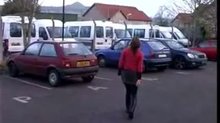 Milf peeing behind a car