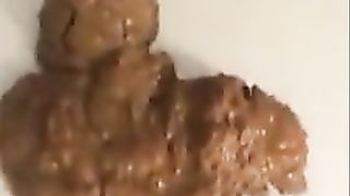 Hot teen pooping in public bathroom