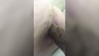 Hairy girl shitting a big one slowly