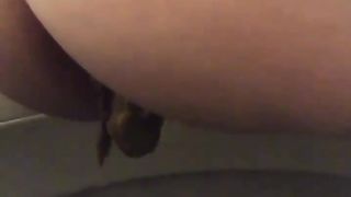 Big turd from big ass slowly