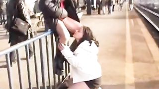 Public pee drinking lesbians