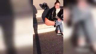 Pretty girl pooping in the streets