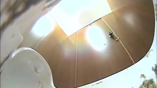 Huge turd stuck in her ass