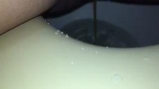 Shitting in toilet