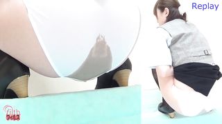 Japanese teen filled white panties with poop