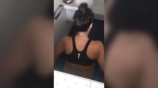 Spying on a sexy milf shitting