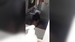 Spying on a sexy milf shitting