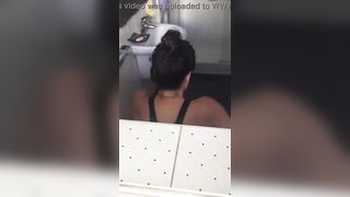 Spying on a sexy milf shitting