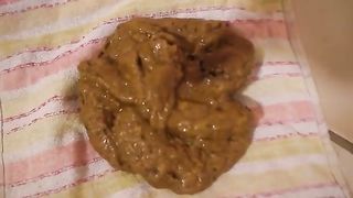 Virgin shitting on bathroom floor