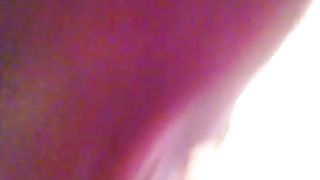 Dildoing tight cunt while pooping