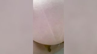 Fat babe pooping over toilet