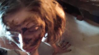 Face fucking a scat bitch