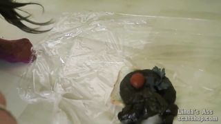 Eating a big scat sandwich