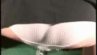 Mature woman shitting in white panties