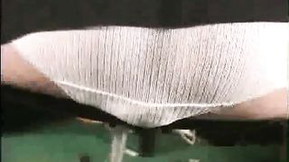 Mature woman shitting in white panties