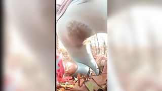Milf smears poop on her ass